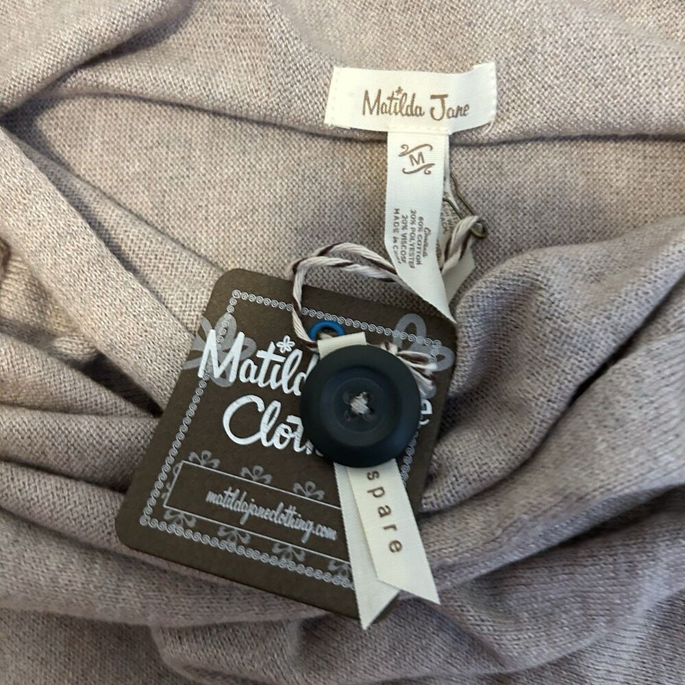 Matilda Jane Fringe Wrap Cardigan Sweater Come On Over Style Beige NWT Medium - Picture 9 of 14